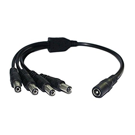 ESUMIC? DC Power Female to Male Splitter Adatper Cable for LED Strip Lights CCTV Camera (1TO4)