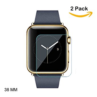 [2-Pack] An store Apple Watch 38mm Anti-Bubble Tempered Glass Ultra HD Clear Screen Protector Film for iWatch Apple Watch Series 1 and Series 2 [ Not Full Coverage] - 38mm