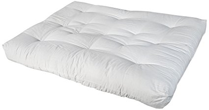 Artiva USA Home Deluxe 8-Inch Futon Sofa Mattress with Inner Spring Made in US Best Quality for Long-lasting Use, Full, Solid, Natural/ Off-white