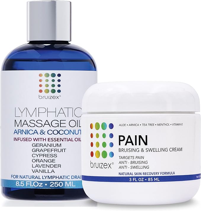 Lymphatic Massage Oil and Post LIPO Pain BRUISING and Swelling Cream