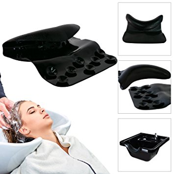 Koval Inc. Black Shampoo Bowl Gel Neck Rest Gripper Durable Comfort Hair Washing Spa Barber Salon (Black)
