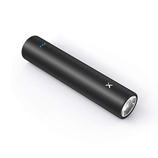 Xcentz xWingMan Solo Portable Charger, Ultra-Compact 3350mAh External Battery Pack, Pocket Sized Battery with Flashlight, Power Bank with X3 Protection Charging for iPhone, Samsung Galaxy&More(Black)