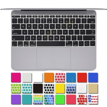 DHZ® New Macbook Keyboard Cover Silicone Skin for The Latest Apple New Macbook Retina 12" Inch 2015 Version (Black)