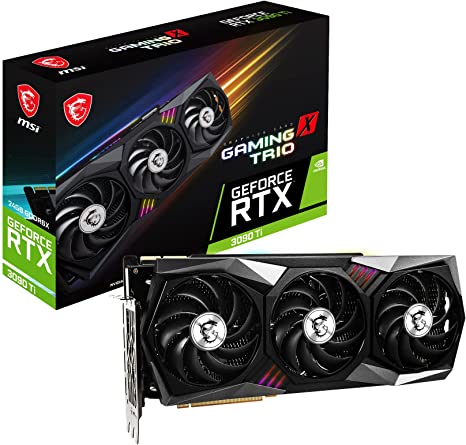 MSI Gaming GeForce RTX 3090 Ti 24GB GDRR6X 384-Bit HDMI/DP Nvlink Tri-Frozr Ampere Architecture OC Graphics Card (RTX 3090 Ti Gaming X Trio 24G)