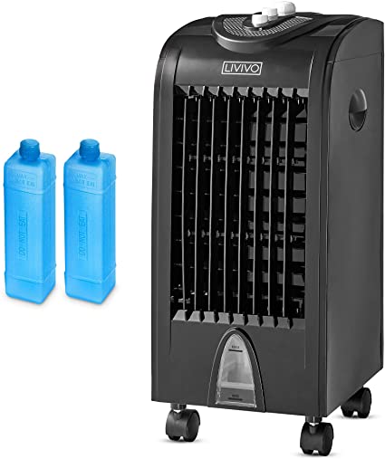 LIVIVO Portable Powerful Evaporative Air Cooler AC Fan With 4L Tank & 2 Ice Boxes – With Anti Dust Filter – 3 Speed Settings - 120° Oscillating Swing Function – Energy Efficient Cooling System