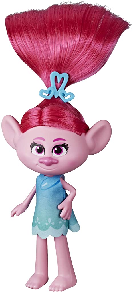 Trolls DreamWorks Stylin' Poppy Fashion Doll with Removable Dress and Hair Accessory, Inspired World Tour, Girls 4 Years and Up
