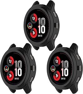 Watch Case Compatible with Garmin Venu 2 Plus 43mm Case without Screen Protector Compatible with Garmin Venu 2 Plus Accessories 3*Black