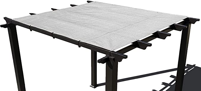 Alion Home Pergola Shade Cover Sunblock Patio Canopy HDPE Permeable Cloth with Grommets (8' x 12', Grey)