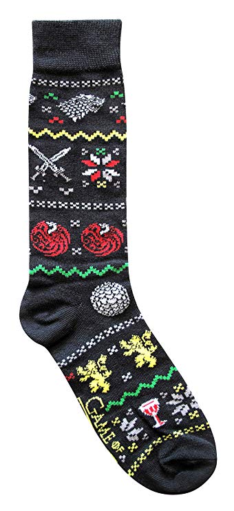 Game of Thrones Ugly Sweater Pattern Crew Christmas Socks