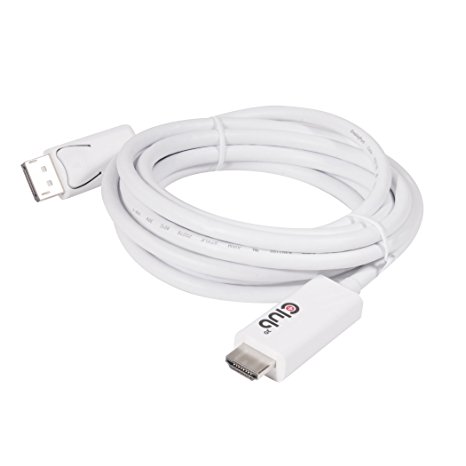 Club3D CAC-1073 DisplayPort 1.2 Cable to HDMI 2.0 Active Adapter, White 3M/9.84'