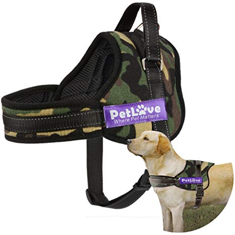 Pet Love Dog Harness, Soft Leash Padded No Pull Dog Harness with All Kinds of Size (Medium, Camouflage)