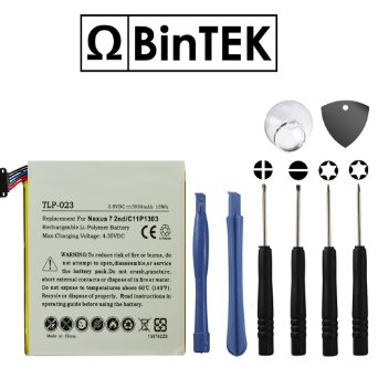 BinTEK Asus Nexus 7 Battery 2nd Gen ME571K TLP-023 Battery 3950mAH Li-Polymer Premium Nexus 7 2013 Battery with Opening Repair Tool Kit / Compatible with models ME571K ME571KL