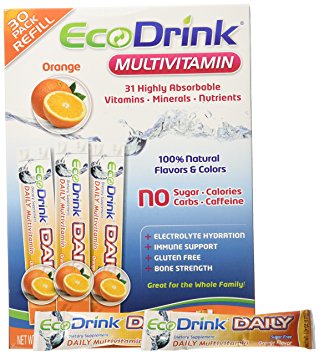 Ecodrink® Multivitamin Drink Mix 60 Packets - (ORANGE Flavor Only)