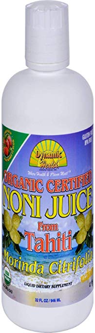 Dynamic Health Organic Certified Noni Juice from Tahiti, Raspberry 32 fl oz (946 ml)