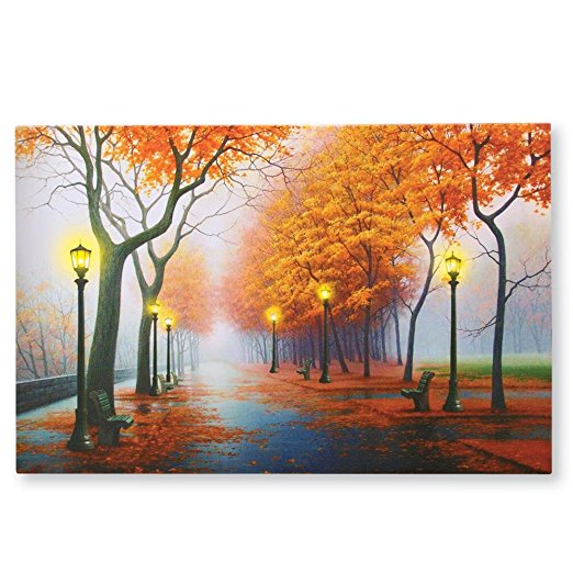 Autumn in the Park LED Lighted Canvas Wall Art