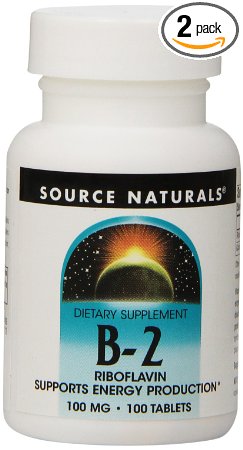 Source Naturals Vitamin B-2 Riboflavin 100mg, Supports Energy Production, 100 Tablets