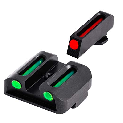 TRUGLO Fiber-Optic Front and Rear Handgun Sights for Glock Pistols