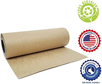 Brown Kraft Paper Jumbo Roll 17.75" x 1200" (100ft) Ideal for Gift Wrapping,Art,Craft,Postal,Packing,Shipping,Floor Covering,Dunnage,Parcel,Table Runner CPR045-30M