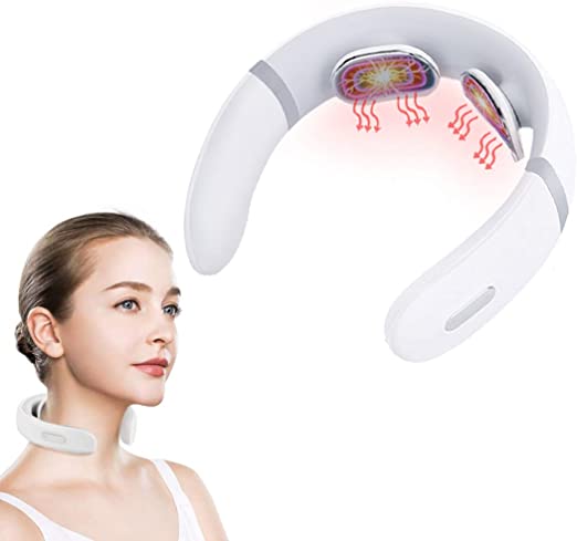 Neck Massager,Wireless Portable 3D Neck Massager,6 Modes 16 Levels Multifunction Electromagnetic Pulse Neck Massager,Relieve Cervical Muscle Pain,Stiff and Fatigue,for Home,Office,Car and Travel