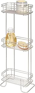 iDesign Weston 3-Tier Shower Shelf Organizer for Shampoo, Conditioner, Soap, Cosmetics, Beauty Products, 10.34" x 6.5" x 25.9", Satin