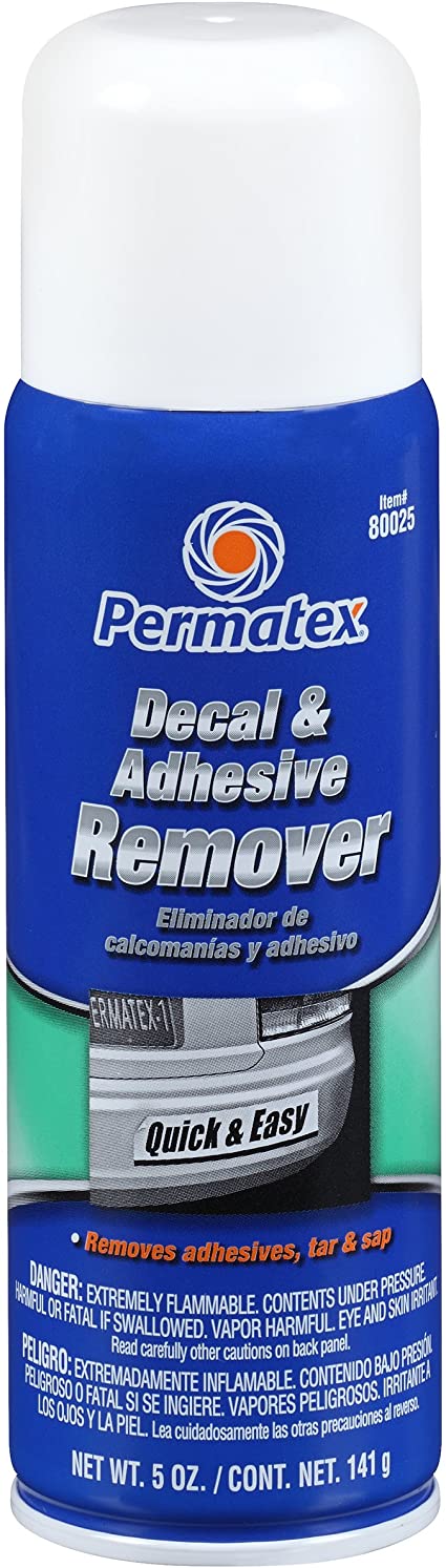 Permatex 80025 Decal and Adhesive Remover, 5 oz. , Blue