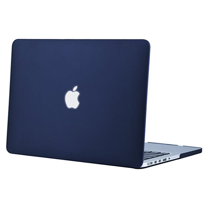 Mosiso Plastic Hard Shell Case Cover Only for [Previous Generation] MacBook Pro Retina 15 Inch (Model: A1398) No CD-ROM, Navy Blue