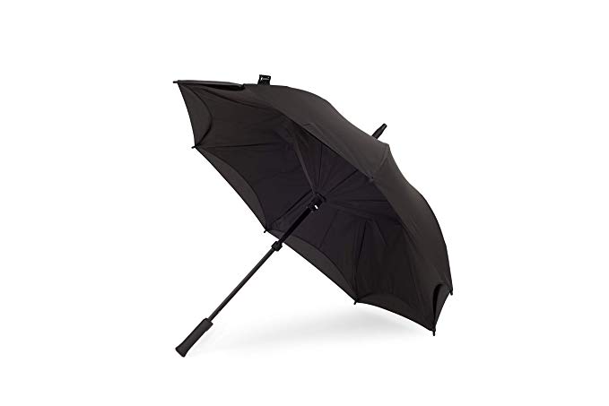 Orginal Kazbrella Reverse Folding Inverted Umbrella Double Layer Wind Proof UV Proof (Black (straight handle))