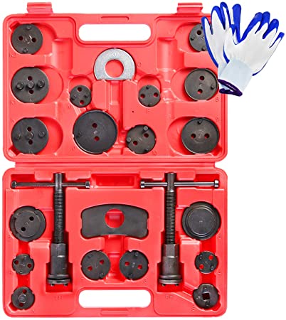 N / A YSTOOL Universal 24PCS Brake Caliper Compression Tool Kit Wind Back Front and Rear Disc Brake Piston Brake Pad Replacement Tool Set for Most Car Truck