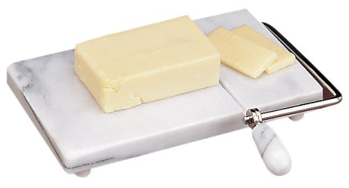 Fox Run Brands White Marble Cheese Slicer with 2 Free Replacement Wires 8 x 5 inches
