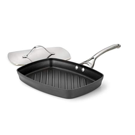 Calphalon Contemporary Hard-Anodized Aluminum Nonstick Cookware, Panini Pan, 13 3/4-inch, Black