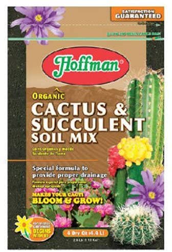 4 Quarts, Brown/A, Organic Cactus and Succulent Soil Mix, 1 Pack