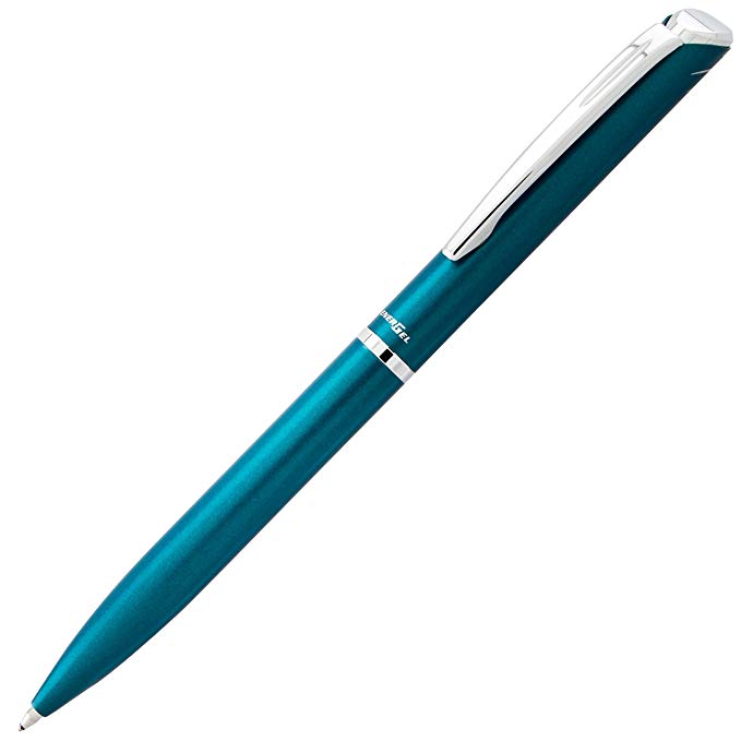 Pentel EnerGel Style Gel Pen, (0.7mm) Medium Line,Teal Blue Barrel - BL2007SABX