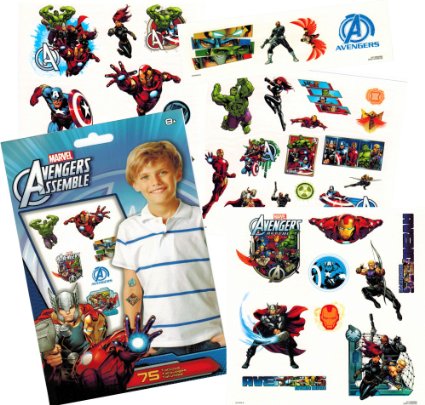 Marvel Avengers Temporary Tattoos (75) Iron Man, Thor, Hulk, Captain America and More!