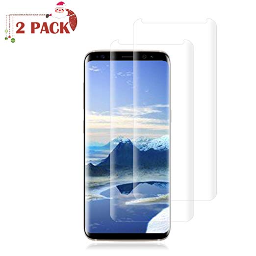 [2 Pack] Galaxy S8 Plus Screen Protector [9H Hardness][Anti-Scratch][Anti-Bubble][3D Curved] [High Definition] [Ultra Clear] Tempered Live2Pedal Compatible Samsung Galaxy S8 Plus