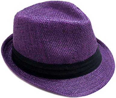 Verabella WomenMens Summer Short Brim Straw Fedora Sun Hat