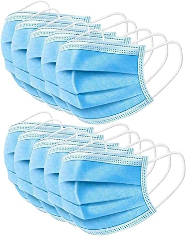 Disposable 3-Layer Protective Earloop Face Masks (48-pcs)