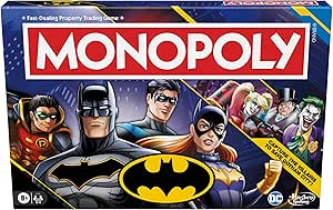 Monopoly Batman Edition Board Game | 2 to 4 Players | Family Strategy Games for Kids and Adults Set | Ages 8