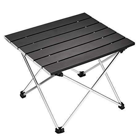 Ledeak Portable Camping Table, Lightweight Folding Table with Aluminum Table Top and Carry Bag, Easy to Carry, Prefect for Outdoor, Picnic, Cooking, Beach, Hiking, Fishing