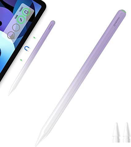 iPad Pencil 2nd Generation with Magnetic Wireless Charging ,GOOJODOQ GD13 Stylus Pen for iPad with Tilt Palm Rejection for Apple iPad Pro (11/12.9 Inch),iPad Air 4th/5th Gen,iPad Mini 6th Gen,Purple
