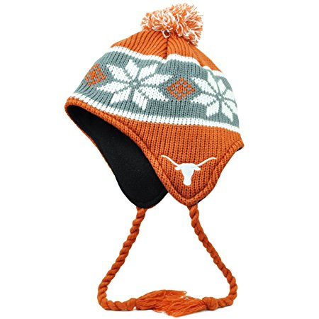 NCAA Texas Longhorns Top of The World Peruvian Knit Tassel Pom Pom Hat Orange