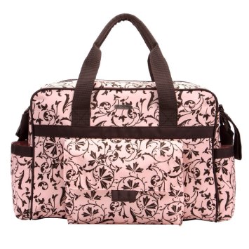 Bellotte Collection Tote Diaper Bag Polyester Brown Flower