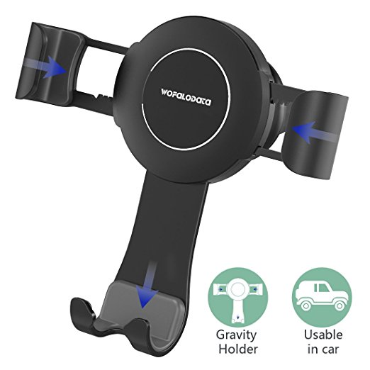 Cell Phone Holder for Car, Wofalodata Car Air Vent Phone Mount Cradle with Auto Lock Release for iPhone X/8/ 8 Plus/7/7 Plus/6/6S, Samsung Galaxy S9/S9 Plus/S8/S7/S6, Nexus, HUAWEI and others(Black)