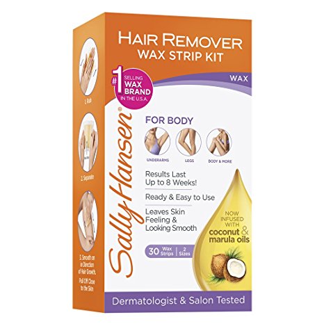 Sally Hansen Quick and Easy Hair Remover Wax Strip Kit For Under Arms Legs and Body Women