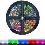 HitLights RGB Color Changing SMD5050 LED Light Strip - 150 LEDs 164 Ft Roll Cut to Length - Color Changing 123 Lumens  2 Watts per foot Requires 12V DC