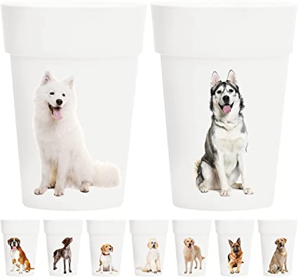 Youngever 18 Pack 12 Ounce Plastic Kids Juice Tumblers, Unbreakable Drinking Glasses, Plastic Cups (Dog Theme)