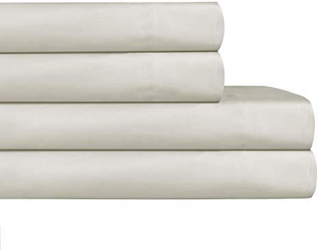 AURAA ESSENTIAL 100% Cotton Peached Percale Sheet Set - King Sheets - 4 Piece Set, Feather Soft, DEEP Pocket,Big Sale Days,Oeko-TEX Certified, Moonstruck