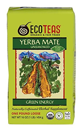 ECOTEAS Organic Yerba Mate Tea Pure Leaf 1 pound
