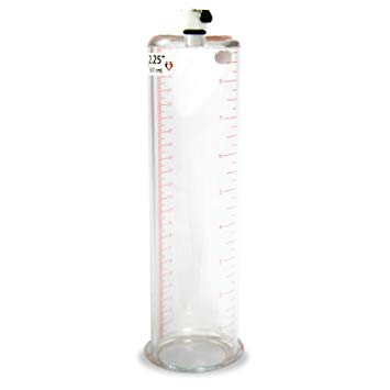 LeLuv Vacuum Cylinder for Enhancement Pumps Seamless Untapered Medical-Grade Clear Acrylic with Measurement Marks and Locking Fitting 2.25 inch x 9 inch