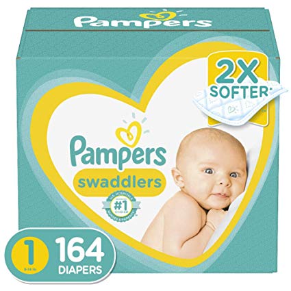 Diapers Newborn / Size 1 (8-14 lb), 164 Count - Pampers Swaddlers Disposable Baby Diapers, Enormous Pack