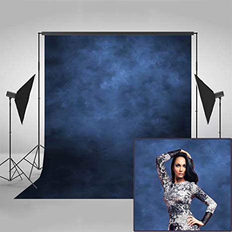 Mehofoto Dark Blue Abstract Backdrop Solid Color Texture Personalized Portrait Background for Photographer 5x7ft Vinyl Vintage Retro Photography Backdrops
